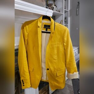 J. Crew Mustard Yellow Regent Linen Blazer - Size 6